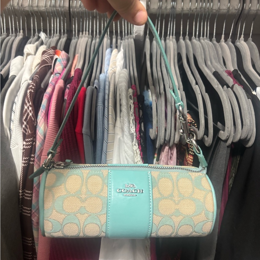 Coach Blue and Cream Bag
